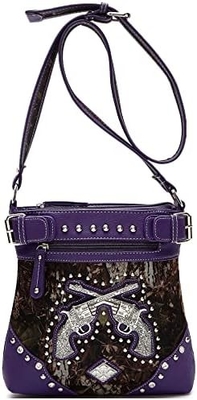 Verkleidung Strass Kreuze Pistole Buckle Western Crossbody Handtaschen Cowgirl Land gefüllte Handtasche Frauen Einfach Schulter