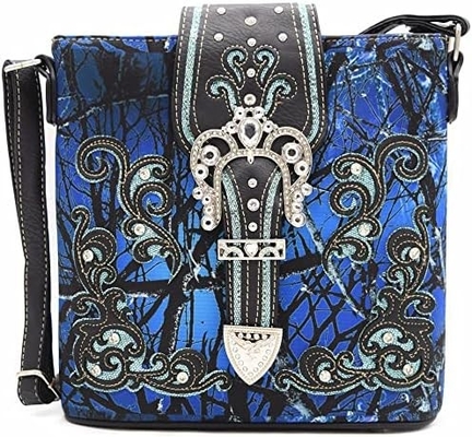 Verkleidung Strass Kreuze Pistole Buckle Western Crossbody Handtaschen Cowgirl Land gefüllte Handtasche Frauen Einfach Schulter