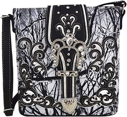 Verkleidung Strass Kreuze Pistole Buckle Western Crossbody Handtaschen Cowgirl Land gefüllte Handtasche Frauen Einfach Schulter