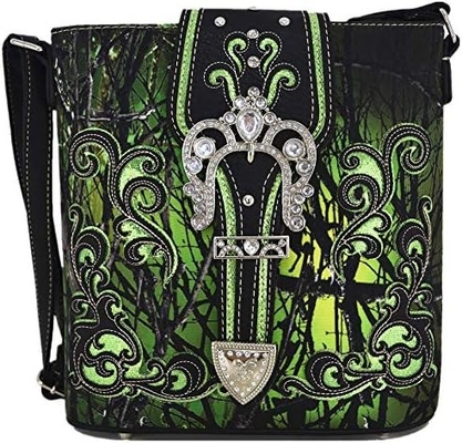 Verkleidung Strass Kreuze Pistole Buckle Western Crossbody Handtaschen Cowgirl Land gefüllte Handtasche Frauen Einfach Schulter