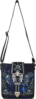 Verkleidung Strass Kreuze Pistole Buckle Western Crossbody Handtaschen Cowgirl Land gefüllte Handtasche Frauen Einfach Schulter