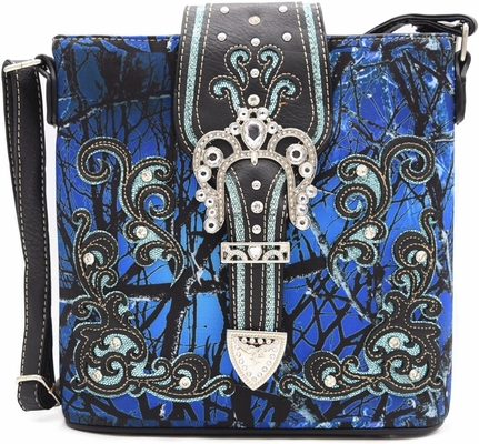 Verkleidung Strass Kreuze Pistole Buckle Western Crossbody Handtaschen Cowgirl Land gefüllte Handtasche Frauen Einfach Schulter