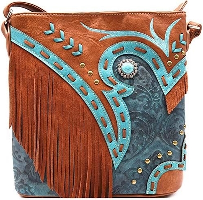 WESTERN COWGIRL MODE STYLE LEDER FRIESCH KREISFÜGER Handtaschen Frauen Handtasche LAND ALTWÄCHTliche Schultertasche