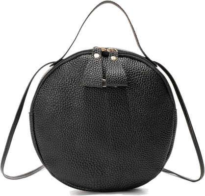 DAMEN'S SHOULDER BAG Crossbody BAG, CHIC RUND SHOULDER BAG mit Reißverschluss und verstellbarem Gurt, Crossbody Handtasche Handtasche FO