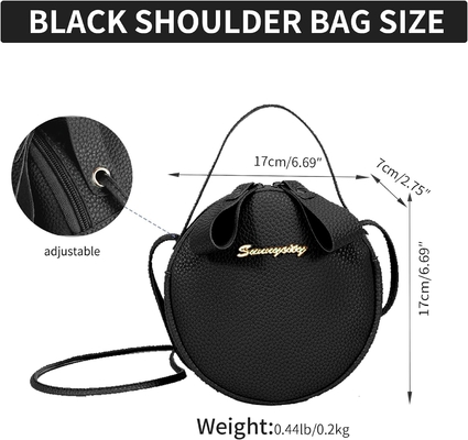 DAMEN'S SHOULDER BAG Crossbody BAG, CHIC RUND SHOULDER BAG mit Reißverschluss und verstellbarem Gurt, Crossbody Handtasche Handtasche FO