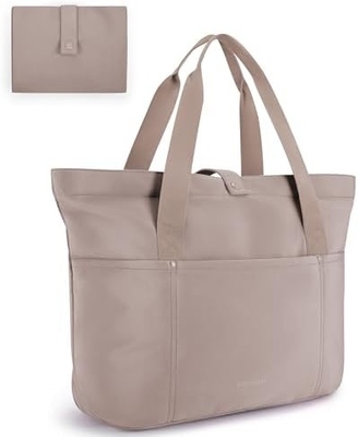 BAGSMART Handtasche für Frauen, Klappbare Handtasche mit Reißverschluss Große Schultertasche Top-Handtasche für Reisen, Arbeit
