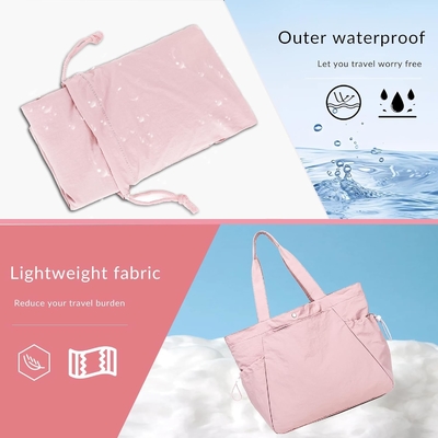 BTOOP TOTE BAG für DAMEN, FOLDABLE BEACH GYM BAGS, SEITEN-CINCH LEICHTE SCHULTERTASCHEN für Reisen, Arbeit