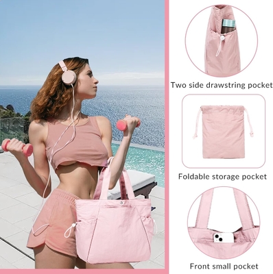 BTOOP TOTE BAG für DAMEN, FOLDABLE BEACH GYM BAGS, SEITEN-CINCH LEICHTE SCHULTERTASCHEN für Reisen, Arbeit