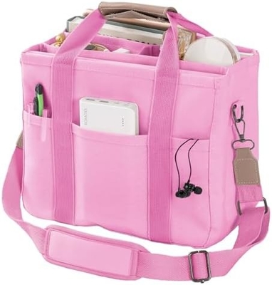 Leinwand-Tote-Tasche mit mehreren Taschen Crossbody-Tote-Tasche für Frauen Trendy Schulter-Handtasche Alles Tote-Tasche mit Compart