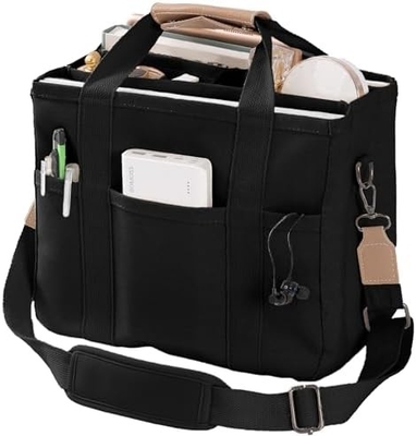 Leinwand-Tote-Tasche mit mehreren Taschen Crossbody-Tote-Tasche für Frauen Trendy Schulter-Handtasche Alles Tote-Tasche mit Compart