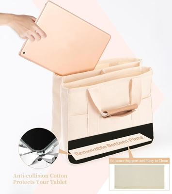Leinwand-Tote-Tasche mit mehreren Taschen Crossbody-Tote-Tasche für Frauen Trendy Schulter-Handtasche Alles Tote-Tasche mit Compart
