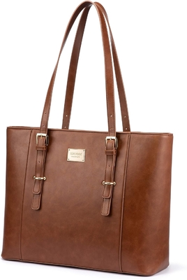 LOVEVOOK Laptop-Tasche für Frauen, Leder-Computer-Tasche, Berufs-Arbeitsbeutel, Lehrer/Anwalt,