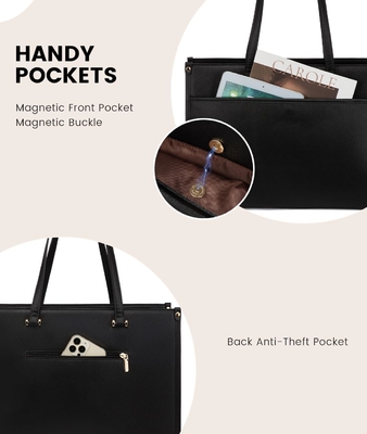 LOVEVOOK Laptop-Tasche für Frauen, 15,6 Zoll Laptop-Tote-Tasche 2-in-1 Professionelle Arbeitstasche Geschäftsmappe mit Kupplung