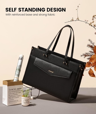 LOVEVOOK Laptop-Tasche für Frauen, 15,6 Zoll Laptop-Tote-Tasche 2-in-1 Professionelle Arbeitstasche Geschäftsmappe mit Kupplung