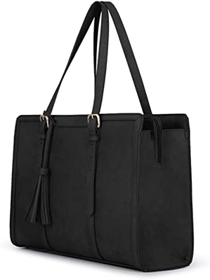 Für DAMEN 15,6 Zoll TOTE BAGEN PU Leder Computerbeutel für das Büro mit 3 Schichten Abteilungen