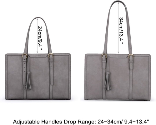 Für DAMEN 15,6 Zoll TOTE BAGEN PU Leder Computerbeutel für das Büro mit 3 Schichten Abteilungen