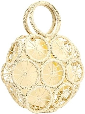 DAMEN Große Strohtaschen Strandtote Tasche Handgewebte Hobo Tasche Sommer Strandtasche Strohtasche Handtasche