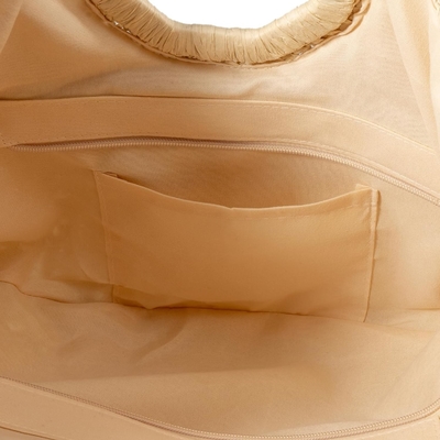 YYW handgefertigte Handtasche für Frauen, handgewebte Strohstange große Hobo-Tasche für Frauen rundes Handgelenk Ring TOTO Sommer Strandtasche Strand