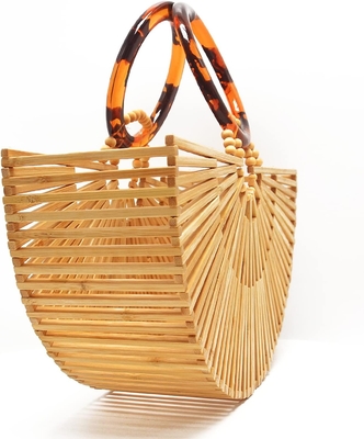 Miuco Frauen Bambus Handtaschen Handgefertigte Handtaschen Tote Tasche