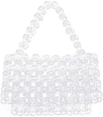 Miuco Frauen Perlen Tasche Handgefertigt Durchsichtige Acryl Handtaschen