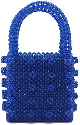 MIUCO DAMEN PERLEN HANDTASCHEN Handgewebe aus Kristall Perlen Taschen