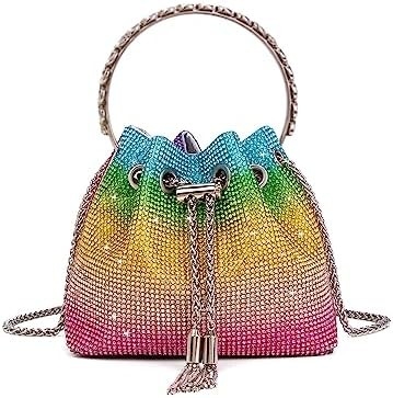 Bling Kristall Strass Tasche für Frauen Glitzerhafte Kupplung Handtasche Crossbody Tasche für Abend Hochzeitsfeier Abschlussball