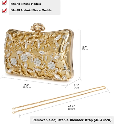 Abendtasche Kupplung Taschen für Frauen Strass Tasche Sparkling Party Schulter Handtasche Hochzeitstasche mit Kette