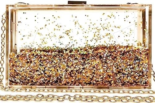 JeVenis magische durchsichtige Sequins Kupplung Tasche Abend Handtasche für Party Ball Braut