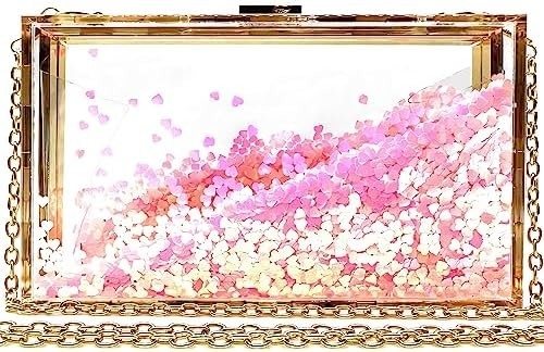 JeVenis magische durchsichtige Sequins Kupplung Tasche Abend Handtasche für Party Ball Braut