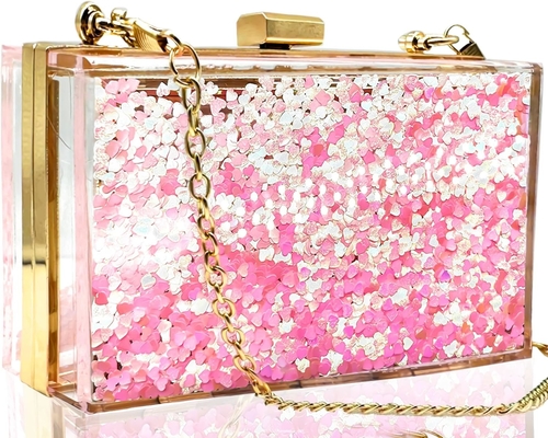 JeVenis magische durchsichtige Sequins Kupplung Tasche Abend Handtasche für Party Ball Braut