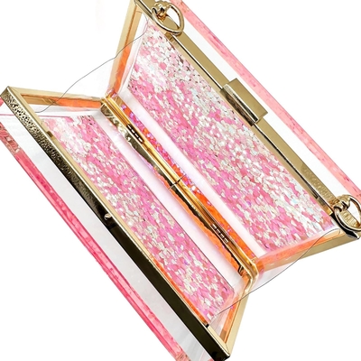JeVenis magische durchsichtige Sequins Kupplung Tasche Abend Handtasche für Party Ball Braut
