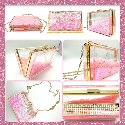 JeVenis magische durchsichtige Sequins Kupplung Tasche Abend Handtasche für Party Ball Braut