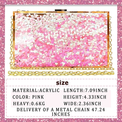 JeVenis magische durchsichtige Sequins Kupplung Tasche Abend Handtasche für Party Ball Braut