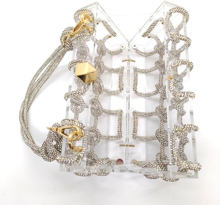 Durchsichtige Acryl Tasche Strass Acryl Kupplung Kristall Abend Taschen für Frauen Glitter Handtasche für Hochzeitscocktail Party