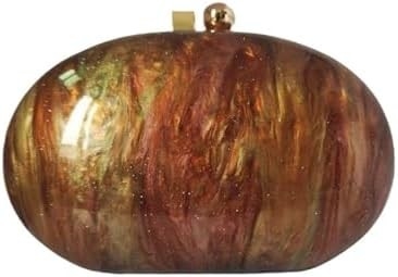 Acryl-Abend-Clutch-Tasche für Frauen Schalenform Schulter Crossbody-Tasche Glitzer Marmor Tasche Handtasche