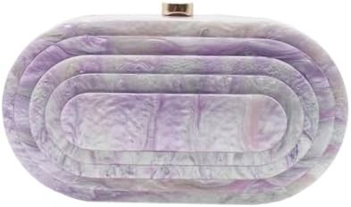 Acryl-Abend-Clutch-Tasche für Frauen Schalenform Schulter Crossbody-Tasche Glitzer Marmor Tasche Handtasche