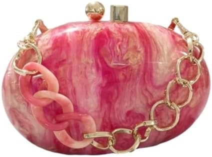 Acryl-Abend-Clutch-Tasche für Frauen Schalenform Schulter Crossbody-Tasche Glitzer Marmor Tasche Handtasche