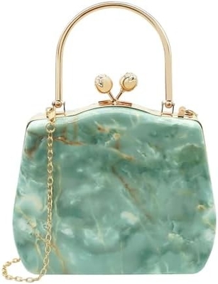 WOMEN RETTICE MOTORN Metall-Abend-Handtasche,geometrische Abend-Handtasche für Partys,Hochzeiten,Broms
