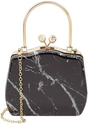 WOMEN RETTICE MOTORN Metall-Abend-Handtasche,geometrische Abend-Handtasche für Partys,Hochzeiten,Broms