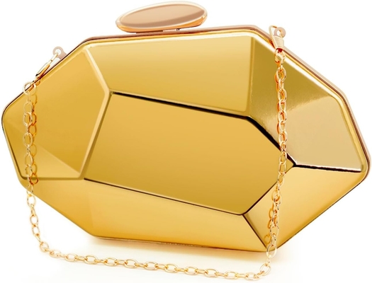 WOMEN RETTICE MOTORN Metall-Abend-Handtasche,geometrische Abend-Handtasche für Partys,Hochzeiten,Broms
