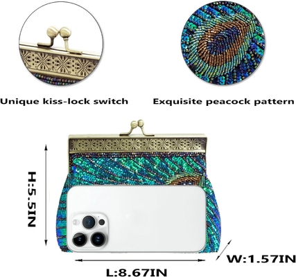 VINTAGE STYLE Perlen und Sequined Abend Tasche Hochzeitsfeier Handtasche Klammer Tasche für Frauen Abend