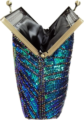 VINTAGE STYLE Perlen und Sequined Abend Tasche Hochzeitsfeier Handtasche Klammer Tasche für Frauen Abend