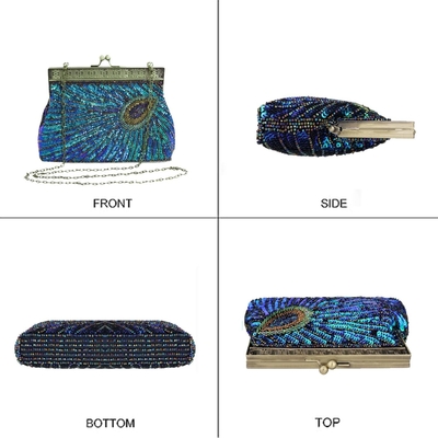 VINTAGE STYLE Perlen und Sequined Abend Tasche Hochzeitsfeier Handtasche Klammer Tasche für Frauen Abend