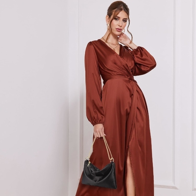 Satin-Abendtasche für Frauen, Handtasche für Frauen, Hochzeits-Schultertasche mit 2 Ketten für Cocktailparty