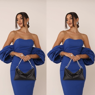 Satin-Abendtasche für Frauen, Handtasche für Frauen, Hochzeits-Schultertasche mit 2 Ketten für Cocktailparty
