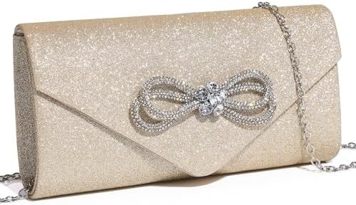 Frauen Abend Handtasche glänzender Kristallbogen Klappe Klammer Handtasche für Frauen Hochzeitsfeier Hochzeitsfest Handtasche