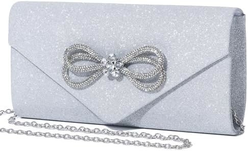 Frauen Abend Handtasche glänzender Kristallbogen Klappe Klammer Handtasche für Frauen Hochzeitsfeier Hochzeitsfest Handtasche