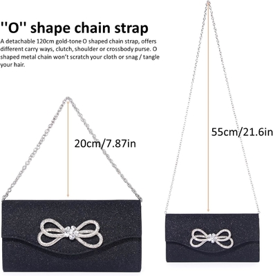 Frauen Abend Handtasche glänzender Kristallbogen Klappe Klammer Handtasche für Frauen Hochzeitsfeier Hochzeitsfest Handtasche