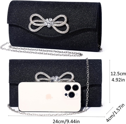 Frauen Abend Handtasche glänzender Kristallbogen Klappe Klammer Handtasche für Frauen Hochzeitsfeier Hochzeitsfest Handtasche