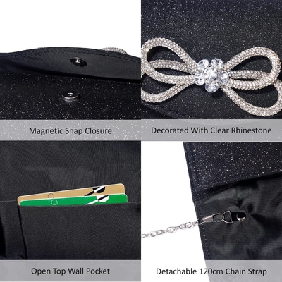 Frauen Abend Handtasche glänzender Kristallbogen Klappe Klammer Handtasche für Frauen Hochzeitsfeier Hochzeitsfest Handtasche